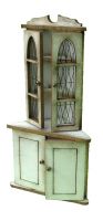 1:24th Glazed Corner Tall Cupboard