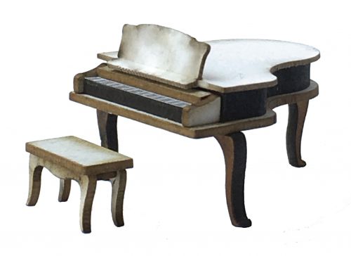 1:48th Grand Piano & Piano Bench Kit